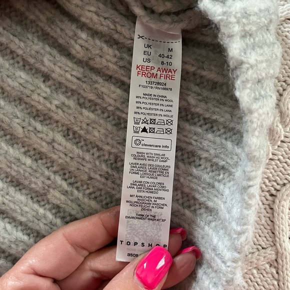 NWT Topshop Cozy Gray Turtleneck Sweater Long Sleeve Varied Sizes - Picture 13 of 16